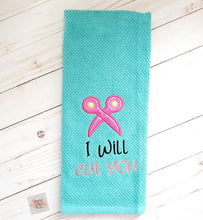 Load image into Gallery viewer, I will cut you scissors applique machine embroidery design (5 sizes included) DIGITAL DOWNLOAD