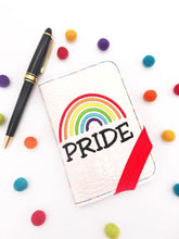 Load image into Gallery viewer, Pride Rainbow notebook cover (2 sizes available) machine embroidery design DIGITAL DOWNLOAD