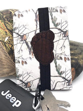 Load image into Gallery viewer, Goin&#39; Squatchin notebook cover (2 sizes available) machine embroidery design DIGITAL DOWNLOAD