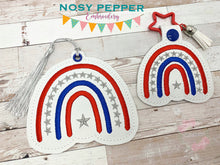 Load image into Gallery viewer, Flag Bow Set machine embroidery design DIGITAL DOWNLOAD
