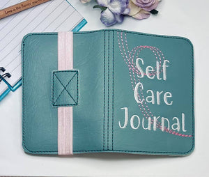 Self care journal notebook cover (2 sizes available) machine embroidery design DIGITAL DOWNLOAD