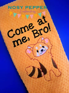 Come at me bro red panda Sketchy machine embroidery design 4 sizes included DIGITAL DOWNLOAD