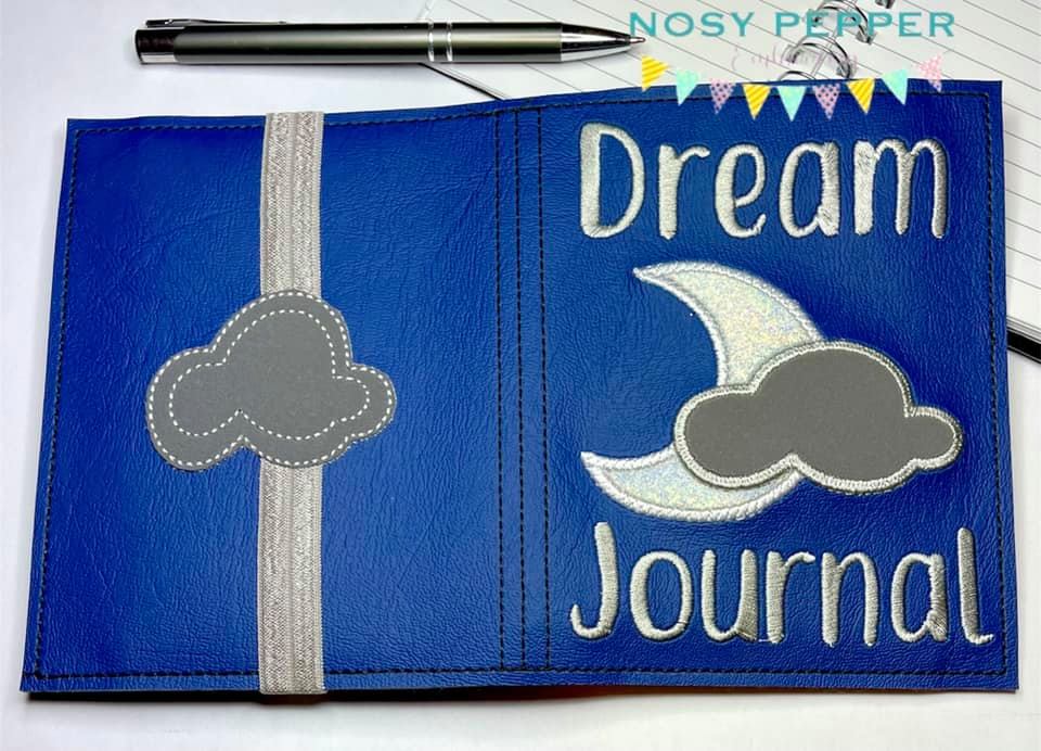 Dream Journal notebook cover (2 sizes available) machine embroidery design DIGITAL DOWNLOAD