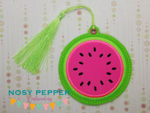 Load image into Gallery viewer, Watermelon Bookmark Applique machine embroidery design DIGITAL DOWNLOAD