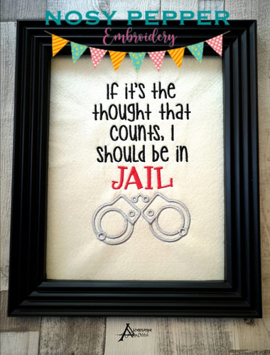 Jail machine embroidery design (4 sizes included) DIGITAL DOWNLOAD