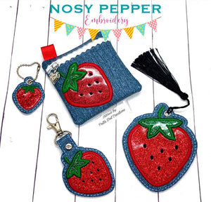 Strawberry Applique Set (includes 7 designs) machine embroidery design DIGITAL DOWNLOAD