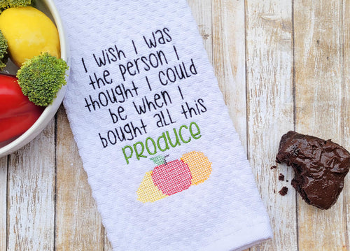 I wish I was the person I thought I could be when I bought all this produce machine embroidery design (4 sizes included) DIGITAL DOWNLOAD