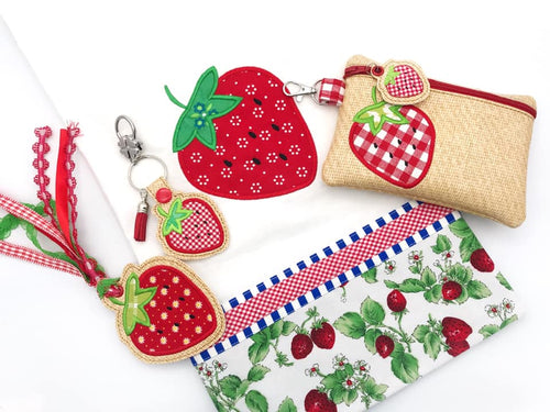 Strawberry Applique Set (includes 7 designs) machine embroidery design DIGITAL DOWNLOAD