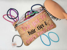 Load image into Gallery viewer, I&#39;ve got 99 Hair ties &amp; can&#39;t find one ITH Bag (4 sizes available) machine embroidery design DIGITAL DOWNLOAD