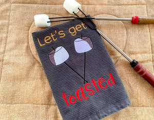 Let's get toasted machine embroidery design (4 sizes included) DIGITAL DOWNLOAD
