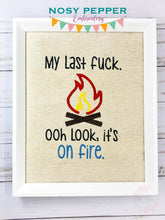 Load image into Gallery viewer, My last f*ck embroidery design (5 sizes included) machine embroidery design DIGITAL DOWNLOAD