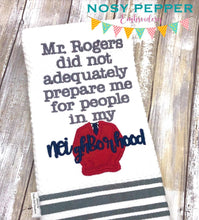 Load image into Gallery viewer, Mister Rogers applique machine embroidery design (4 sizes included) DIGITAL DOWNLOAD