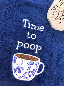 Time to poop applique embroidery Design (5 sizes included) machine embroidery design DIGITAL DOWNLOAD