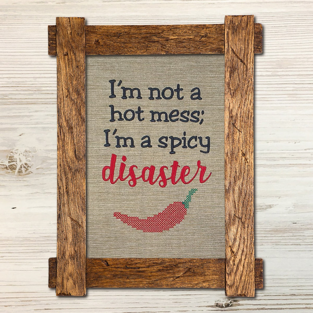 Spicy disaster machine embroidery design (4 sizes included) DIGITAL DOWNLOAD