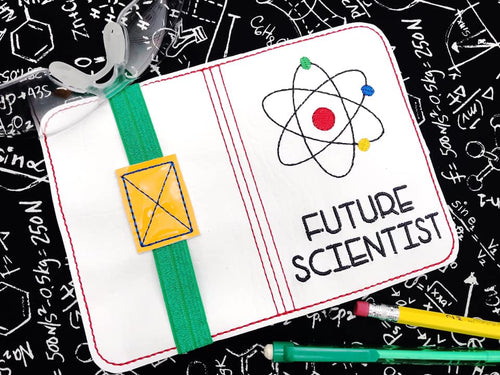 Future Scientist notebook cover (2 sizes available) machine embroidery design DIGITAL DOWNLOAD