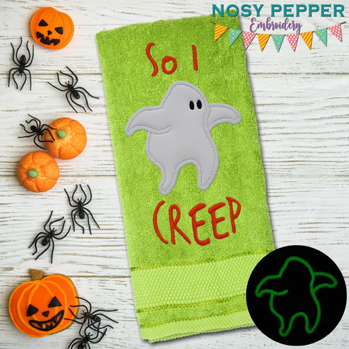 So I creep applique (5 sizes included) machine embroidery design DIGITAL DOWNLOAD