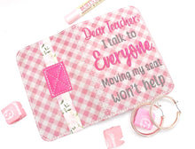 Load image into Gallery viewer, Dear Teacher notebook cover (2 sizes available) machine embroidery design DIGITAL DOWNLOAD