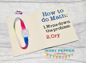 How to do math Notebook cover (2 sizes available) machine embroidery design DIGITAL DOWNLOAD