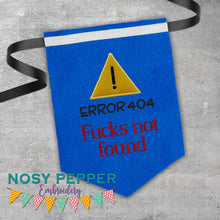 Load image into Gallery viewer, F*cks not found applique (4 sizes included) machine embroidery design DIGITAL DOWNLOAD