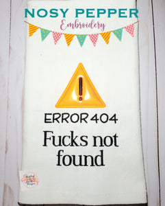 F*cks not found applique (4 sizes included) machine embroidery design DIGITAL DOWNLOAD