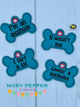 Load image into Gallery viewer, Bone Dog tag set of 5 designs (includes a multi file) machine embroidery design DIGITAL DOWNLOAD