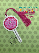 Load image into Gallery viewer, Lollipop Applique bookmark machine embroidery design DIGITAL DOWNLOAD