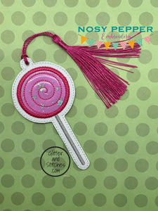 Lollipop Applique bookmark machine embroidery design DIGITAL DOWNLOAD