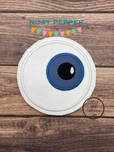 Load image into Gallery viewer, Eye Applique coaster machine embroidery design DIGITAL DOWNLOAD