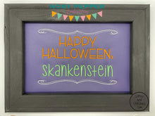 Load image into Gallery viewer, Happy Halloween Sk*nkenstein machine embroidery design (4 sizes included) DIGITAL DOWNLOAD