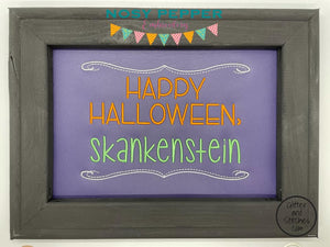 Happy Halloween Sk*nkenstein machine embroidery design (4 sizes included) DIGITAL DOWNLOAD