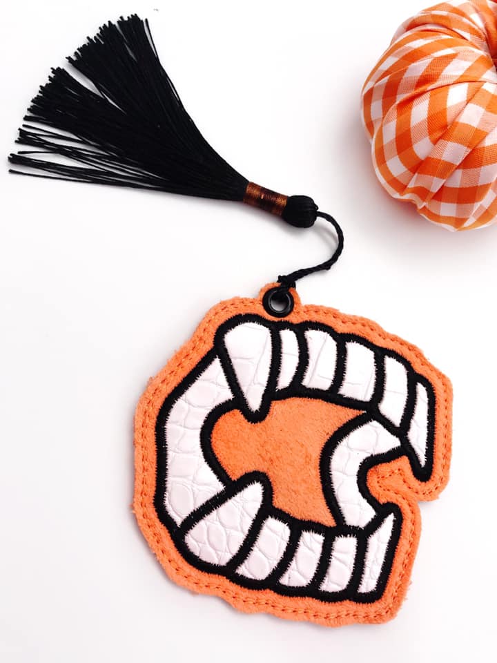 Teeth Applique Bookmark machine embroidery design DIGITAL DOWNLOAD