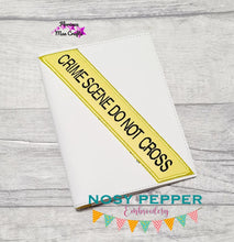 Load image into Gallery viewer, Crime Scene applique ITH notebook cover (2 sizes available) machine embroidery design DIGITAL DOWNLOAD