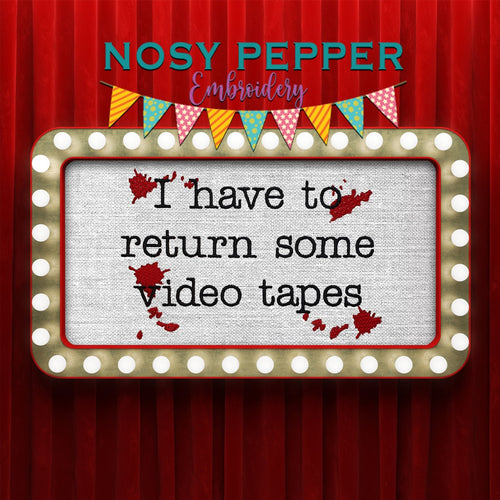 I have to return some video tapes machine embroidery design (5 sizes included) DIGITAL DOWNLOAD