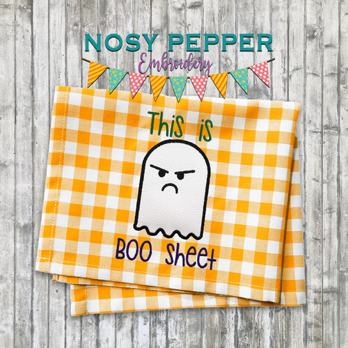 Boo Sheet Applique Machine Embroidery Design (5 sizes included) DIGITAL DOWNLOAD