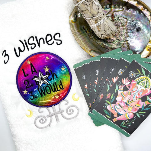 3 Wishes applique (4 sizes included) machine embroidery design DIGITAL DOWNLOAD