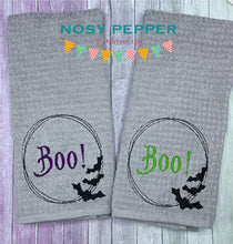 Load image into Gallery viewer, Boo! machine embroidery design (5 sizes included) DIGITAL DOWNLOAD