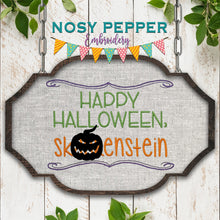 Load image into Gallery viewer, Happy Halloween Sk*nkenstein machine embroidery design (4 sizes included) DIGITAL DOWNLOAD