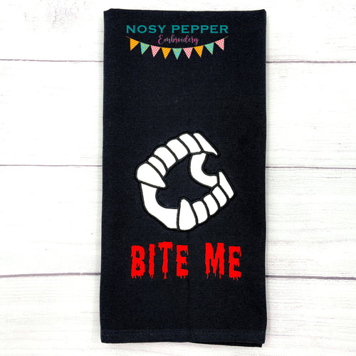 Bite me applique (5 sizes included) machine embroidery design DIGITAL DOWNLOAD
