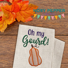 Load image into Gallery viewer, Oh my gourd Applique (5 sizes included) machine embroidery design DIGITAL DOWNLOAD