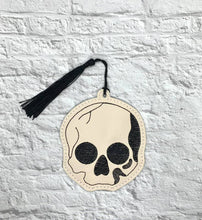 Load image into Gallery viewer, Skull Bookmark sketchy 4x4 machine embroidery design DIGITAL DOWNLOAD