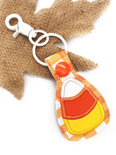 Load image into Gallery viewer, Candy Corn snap tab applique machine embroidery design DIGITAL DOWNLOAD