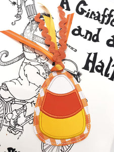 Candy Corn bookmark/ornament machine embroidery design DIGITAL DOWNLOAD