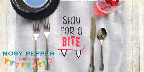 Stay for a bite machine embroidery design (5 sizes included) DIGITAL DOWNLOAD