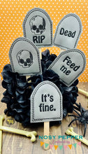 Load image into Gallery viewer, Tombstone Plant Marker Set of 5 designs (multi file included) machine embroidery design DIGITAL DOWNLOAD