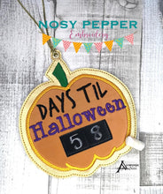 Load image into Gallery viewer, Halloween pumpkin applique Advent countdown(4x4 &amp; 5x7 hoop sizes) machine embroidery design DIGITAL DOWNLOAD