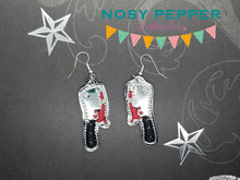 Load image into Gallery viewer, Cleaver ITH Earrings machine embroidery design DIGITAL DOWNLOAD