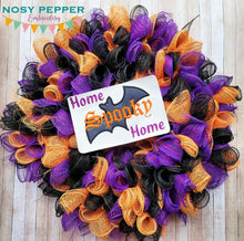Load image into Gallery viewer, Home Spooky Home applique (4 sizes included) machine embroidery design DIGITAL DOWNLOAD