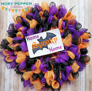 Home Spooky Home applique (4 sizes included) machine embroidery design DIGITAL DOWNLOAD
