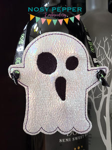 Ghost Wine tag machine embroidery design DIGITAL DOWNLOAD