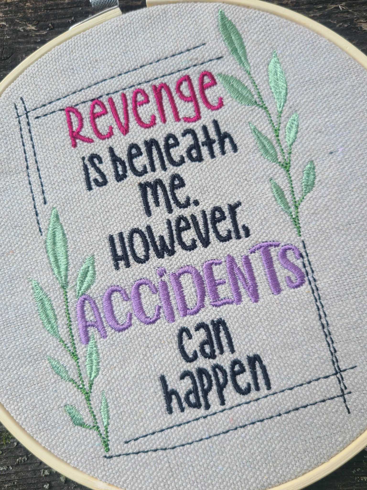 Revenge is beneath me machine embroidery design (4 sizes included) DIG ...